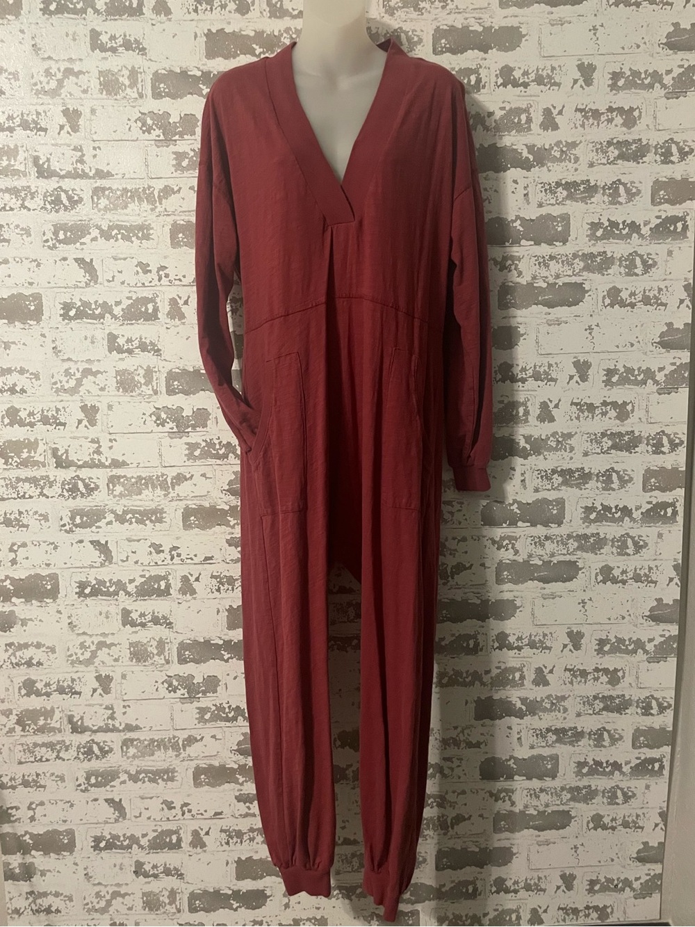 Intimately Free People Oversized Lounge Jumpsuit One Piece Romper Rust Rose XS - Picture 3 of 8